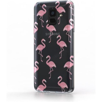 Husa Telefon Silicon Samsung A6 2018 a600 Clear Flamingo Bird BeHello foto