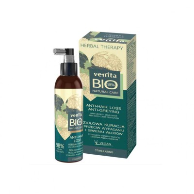 Solutie bio-tratament impotriva caderii parului si a incaruntirii, 98% Natural, Venita Bio, 200ml foto