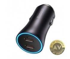 Incarcator Auto Baseus Golden Contactor Pro 40W 3A 2 x USB-C Gri CGJP000013