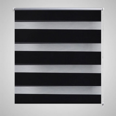 Jaluzea tip zebra, 80 x 150 cm, negru foto