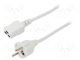 Cablu 3x1,5mm2 CEE 7/7 mufa IEC C19 mamă 3m alb LIAN DUNG