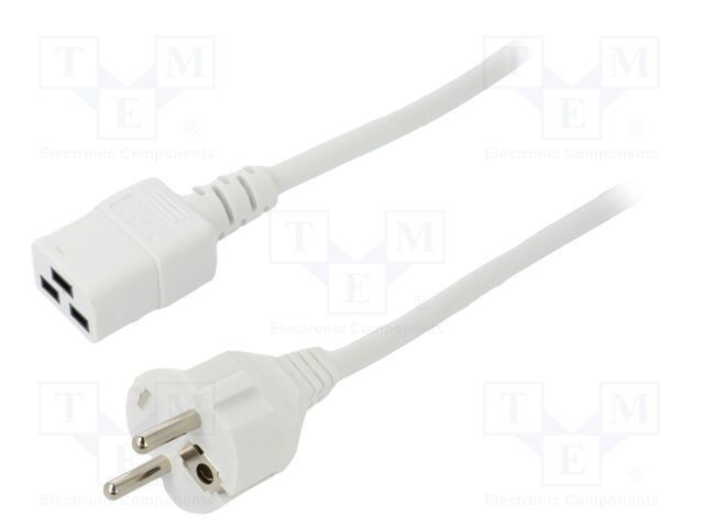 Cablu 3x1,5mm2 CEE 7/7 mufa IEC C19 mamă 3m alb LIAN DUNG