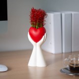 Decor plante artificiale - rosu, inima - 10 x 35 cm Best CarHome