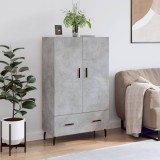 vidaXL Dulap &icirc;nalt, gri beton, 69,5x31x115 cm, lemn prelucrat