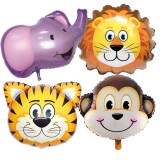 Set 4 baloane animalute 63.5cm, Ropet, petrecere aniversara pentru copii, tema jungle party, zoo, safari