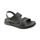 Sandale GRYXX negre, 53C51, din piele naturala