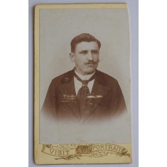 CDV Atelier Romania N. Koffler Brăila Visit-Portrait Souvenir - Bărbat cu mustață