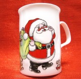 CANA PORTELAN ENGLEZESC ELGANCE FINE BONE CHINA ANUL 1996 DECOR DE IARNA CU MOS CRACIUN 10.5 CM