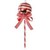Cumpara ieftin Set 3 ornamente brad Acadele plastic textil alb rosu &Oslash; 9x25 cm