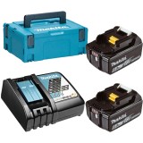 Makita 198116-4 - Set 2 acumulatori si incarcator Li-Ion 18 V 6 Ah incarcare rapida valiza speciala