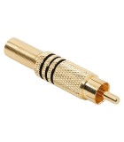 Mufa RCA aurita inel negru tata cablu maxim 6mm, Oem