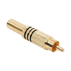 Mufa RCA aurita inel negru tata cablu maxim 6mm