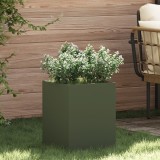 vidaXL Vază pentru Grădină Verde oliv 50 x 32 x 40 cm