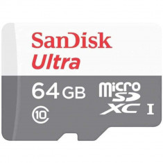 Card de memorie SanDisk Ultra microSDXC, 64GB, 100MB/s Class 10 UHS-I + SD Adapter