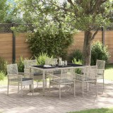 Cumpara ieftin Set de masă pentru grădină 7 pcs Gri deschis Rattan poli