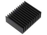 Radiator extrudat cu aripioare negre 50mm x 37,5mm x 20mm