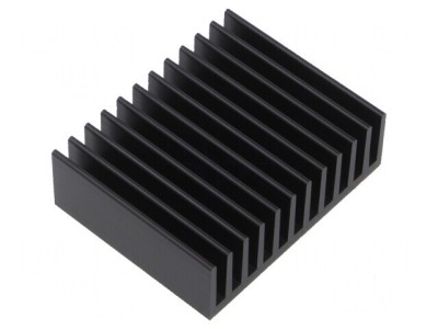 Radiator extrudat cu aripioare negre 50mm x 37,5mm x 20mm foto