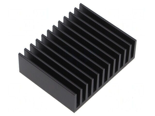 Radiator extrudat cu aripioare negre 50mm x 37,5mm x 20mm