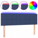 Cumpara ieftin Tablie de pat cu LED, albastru, 144x5x78/88 cm, textil