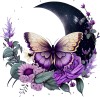 Sticker decorativ, Fluture, Mov, 61 cm, 1272STK
