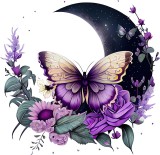 Sticker decorativ, Fluture, Mov, 61 cm, 1272STK