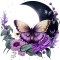Sticker decorativ, Fluture, Mov, 61 cm, 1272STK