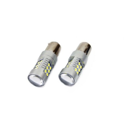 Set becuri auto cu LED CANBUS P21W BA15S 24 SMD 6.2W Alb 12/24V foto