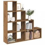 VidaXL Bibliotecă/separator 4 niveluri stejar 131,5x29x131,5 cm lemn