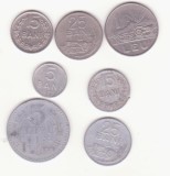 Set 7 Monede RSR 1966-1982: 15, 25 Bani, 1 Leu, 5 Lei - Republica Socialistă Rom&acirc;nia - Numismatică