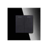 Intrerupator dublu mecanic montaj incastrat negru, control iluminat doua circuite