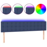 Cumpara ieftin Tablie de pat cu LED, albastru, 180x5x78/88 cm, textil