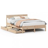 Cumpara ieftin Cadru de pat fara saltea, 140x200 cm, lemn masiv pin