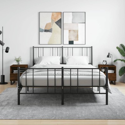 vidaXL Noptiere, 2 buc., stejar maro, 40x35x47,5 cm, lemn compozit 827499 foto