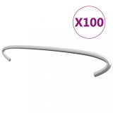 vidaXL C&acirc;rlige pentru gabioane, 100 buc., oțel galvanizat, 20 cm