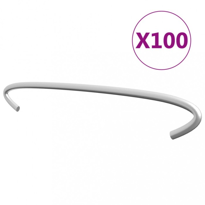 vidaXL C&acirc;rlige pentru gabioane, 100 buc., oțel galvanizat, 20 cm 145620