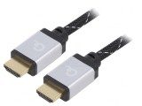 Cablu HDMI 2.0 Textil 2m Negru