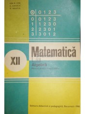 Ion D. Ion - Matematica - Algebra - Manual pentru clasa a XII-a (Editia: 1980) foto