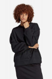 Adidas hanorac de bumbac Essentials femei, culoarea negru, uni IC5249-black, adidas Originals