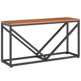Outsunny Suport lemne 2-&icirc;n-1 pentru interior 98 x 28 x 50 cm raft &icirc;nălțat pentru lemne cu poliță despărțitoare măsuță laterală | Aosom Romania