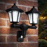 Lampa solara de gradina 3 in 1, montaj stalp sau perete, 152 cm, neagra