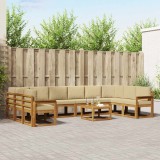 Cumpara ieftin Set de canapele de exterior 11 buc. 10-Locuri Natural si Bej