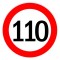 Autocolant limitator viteza 110km/h - &Oslash;13cm Garage AutoRide