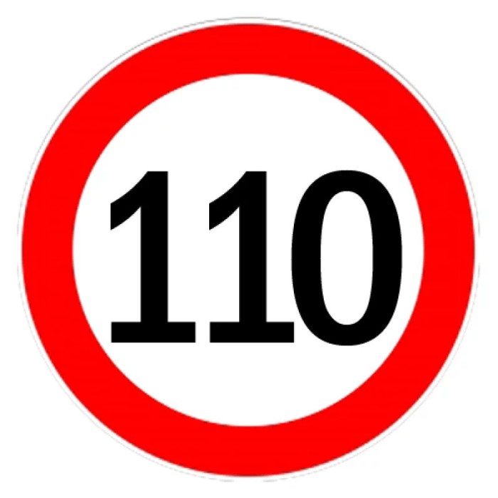Autocolant limitator viteza 110km/h - &Oslash;13cm Garage AutoRide
