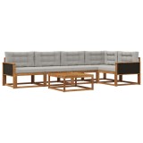 vidaXL Set de canapele de exterior 6 pcs Natural și Gri deschis 3382574