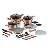 Set oale marmorate 22 piese, manere detasabile Rose Gold Metalic Line Berlinger Haus BH 7182