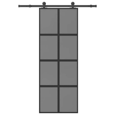 vidaXL Ușă glisantă cu set de feronerie sticlă temperată și aluminiu 3333019 foto