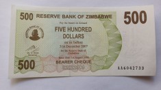 Zimbabwe -500 dollars 2006-unc foto