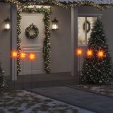 VidaXL Lumini de Crăciun cu LED/țăruș, 3 buc., roșu, 35 cm, pliabil