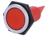 Lampa de control LED plată roșie 24-28V IP67 &Oslash;30,2mm
