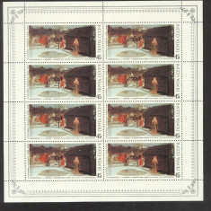 Russia USSR 1986 Paintings, 45k x 8 values, perf. block, MNH S.040
